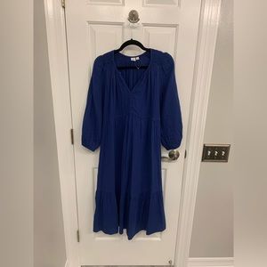 GAP Gauze Splitneck Midi Dress